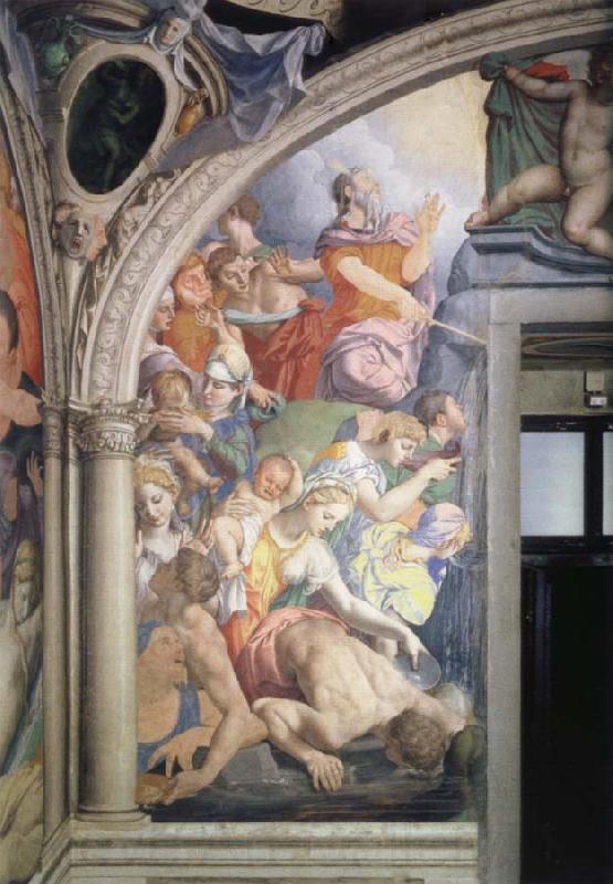Agnolo Bronzino Mose strikes water out of the rock fresco in the chapel of the Eleonora of Toledo Norge oil painting art